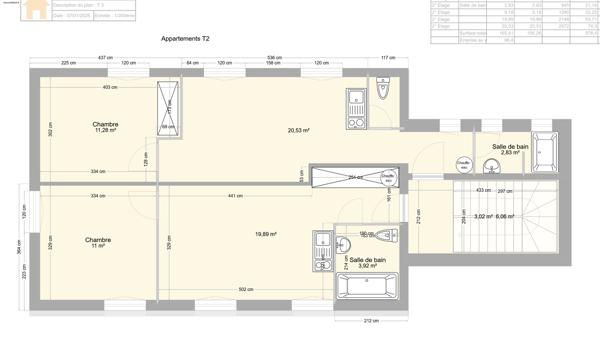 Appartement 2 pièces - 35 m² Exclusivité efficity