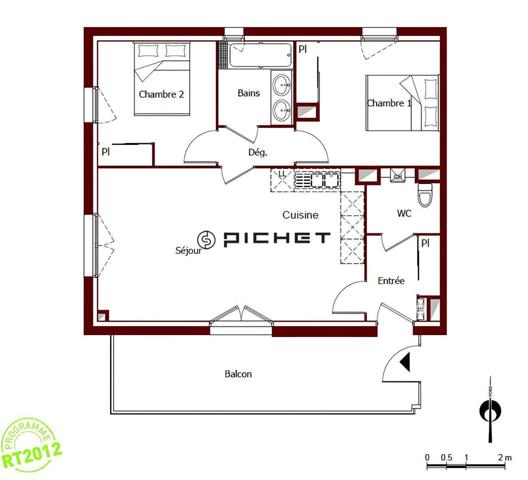 Appartement 3 pièces 61 m²