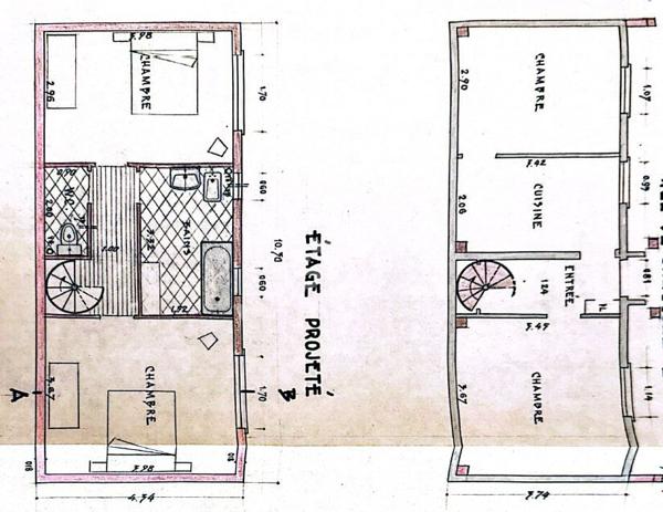 MONTREUIL, SUR UN TERRAIN DE 415M² , 2 MAISONS A RENOVER D'ENVIRON 75M² ET UNE GRANDE DEPENDANCE ATTENANTE DE 50M²