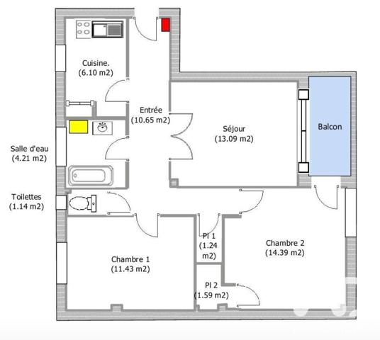 Appartement à vendre 3 pièces 63,84 m² Berck