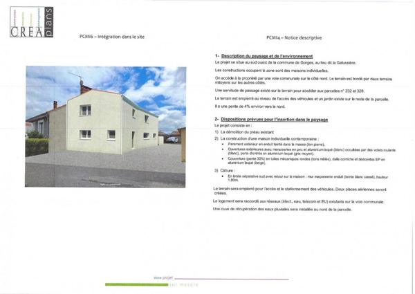 Terrain Gorges 188 M² avec suggestion de plan pour maison de type T4 (3 chambres) de 89.44 M²