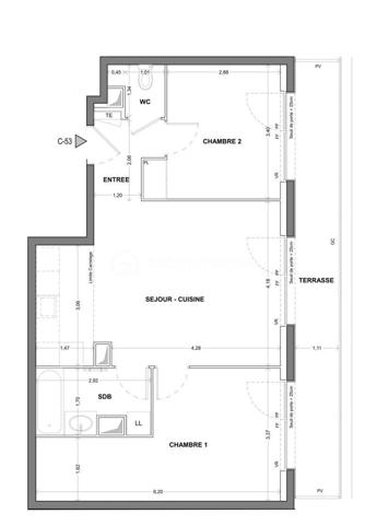 Appartement de 60 m²