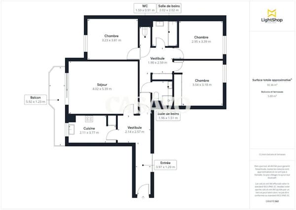 Vente Appartement 4 pièces de 92m² - 75020 Paris