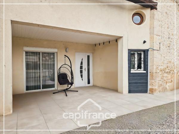 Maison en pierre pleine de charme 170 m², 4 chambres, un bureau, jardin clos, commodités et bus à pied