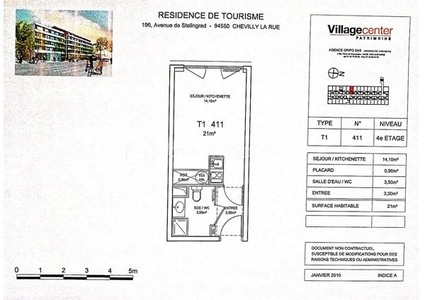 Appartement de 21,92 m²