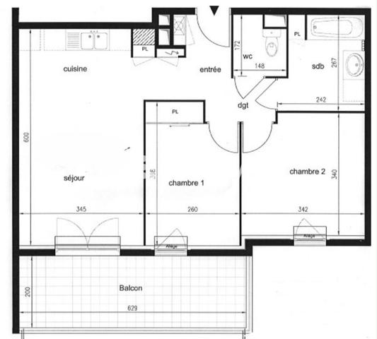 Appartement 3 pièces - 57 m² Exclusivité efficity