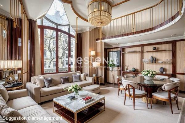 Nestenn Duplex Paris 4 pièce(s), Parc Monceau, Messine, Art Nouveau, Luxe