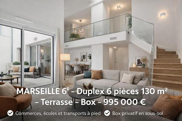 MARSEILLE 6E Duplex 6 pièces 130 m2