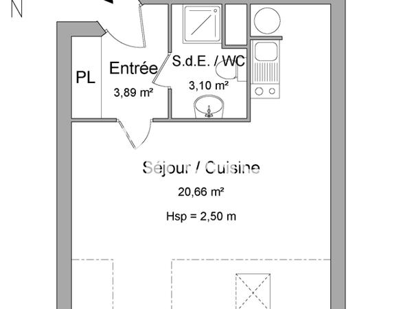 Location Studio 27.65 m² - 23 IMPASSE DU BOURG BELE Le Mans 72000