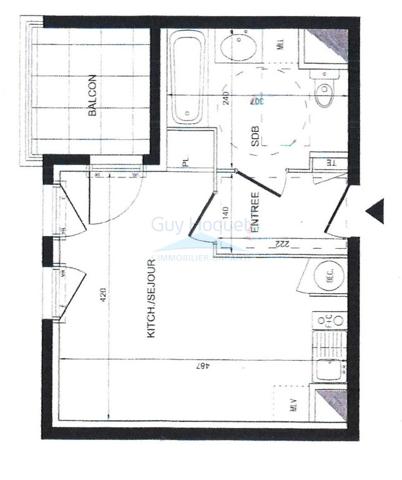 Appartement studio meublé à louer à Décines Charpieu - Centre-ville