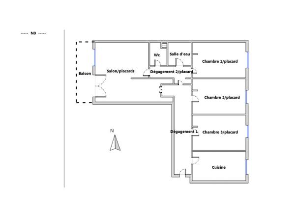 République Villeurbanne - Spacieux T5 traversant de 105 m² avec balcon, cave et stationnement