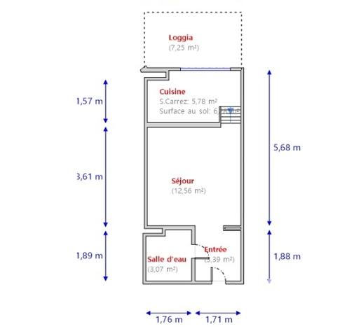 Studio à vendre 32,55 m² San-Nicolao