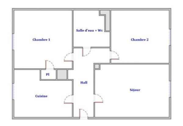 Appartement 3 pièces 53m²
