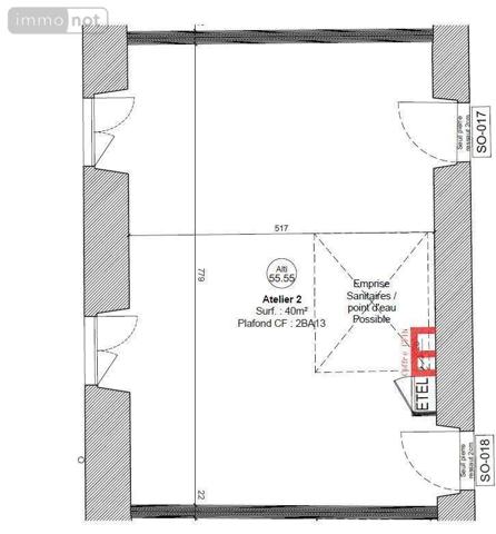 Local Professionnel et commercial à louer à Guérande en Loire-Atlantique (44350), ref : CHEUVREUX/20