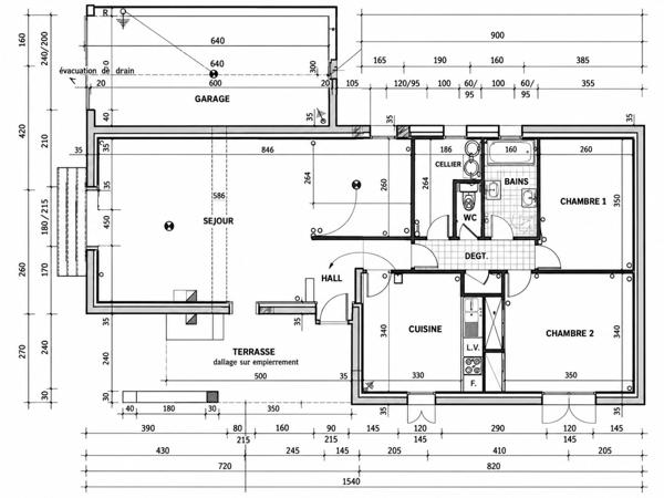 Maison de plain-pied avec jardin et garage – Potentiel 3 chambres