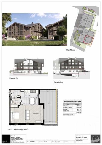 Appartement F2 à vendre  2 pièces - 45,66 m2 MORILLON - 74
