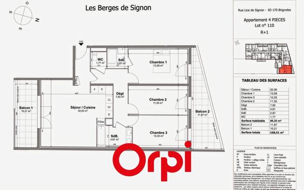 Appartement à vendre    4 pièces • 86,33 m2 Brignoles
