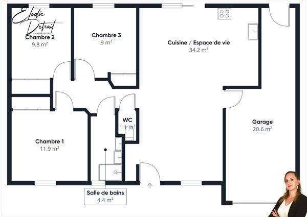 Maison 4 pièces - 74 m² Exclusivité efficity