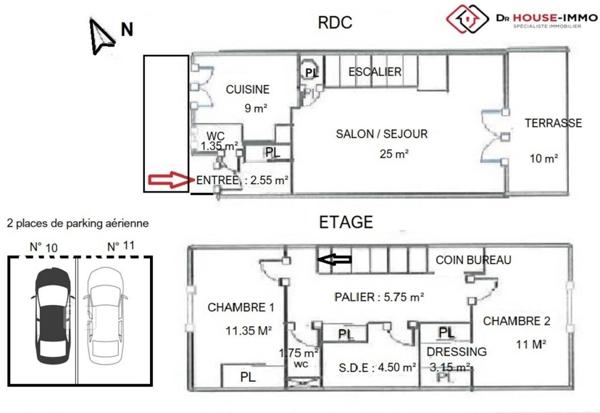 Appartement à vendre 3 pièces de 75 m²