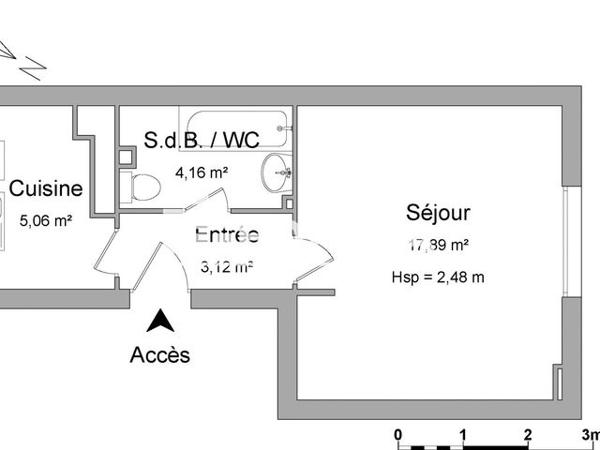 Location Studio 30.2 m² - 9/11 BD DU MARECHAL JOFFRE Bourg-la-reine 92340