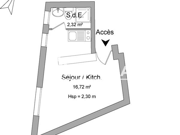 Location Studio meublé 19.04 m² - 14 ROUTE DE SAUMUR Migne Auxances 86440