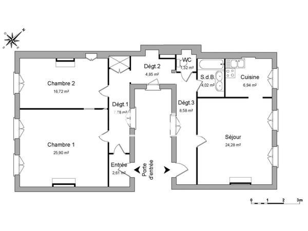 Location Appartement 3 pièces 102.9 m² - 48 RUE LAFAURIE MONTBADON Bordeaux 33000