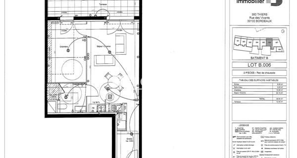 Location Appartement 2 pièces 48.05 m² - Bordeaux 33100