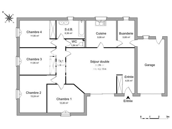 Location Maison 5 pièces 115.12 m² - 2 CHEMIN DE LA BICHE Rochefort 17300
