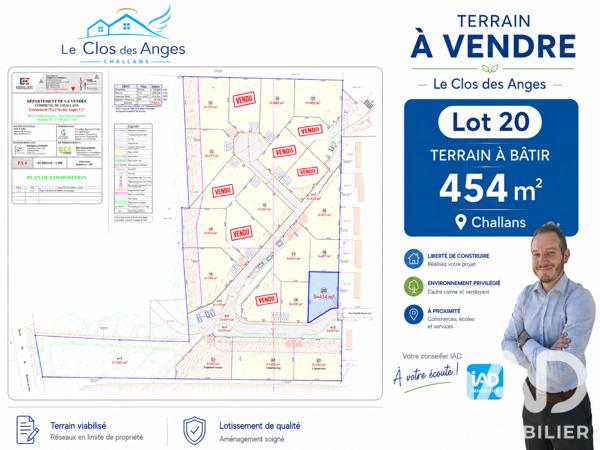 Terrain à vendre 454 m² Challans