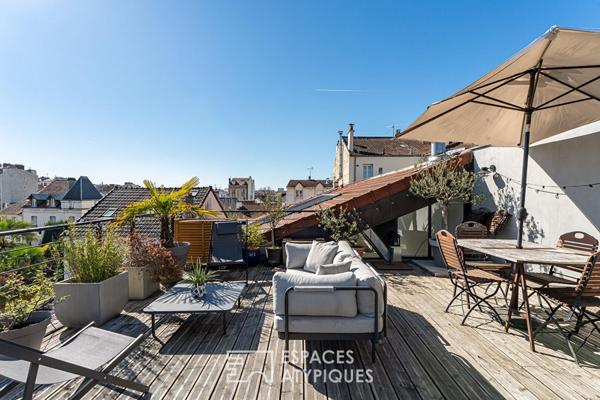 Ancienne manufacture de céramique réhabilitée en loft avec rooftop