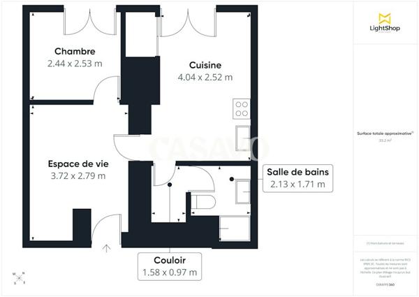 Vente Appartement 2 pièces de 33m² - 75017 Paris
