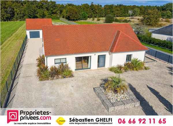 maison de plain-pied avec 3 chambres-garage-appentis-terrain de 2880 m²