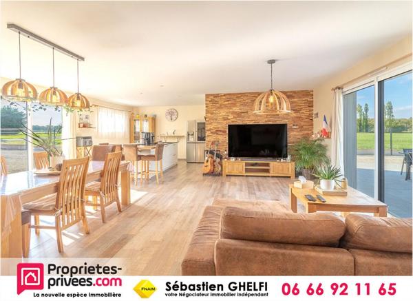 maison de plain-pied avec 3 chambres-garage-appentis-terrain de 2880 m²
