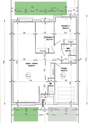 Magnifique maison de plain-pied de 80 m² de 2024 sur un terrain deux faces dans un secteur calme