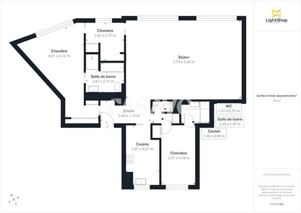 Vente Appartement 4 pièces de 105m² - 75016 Paris