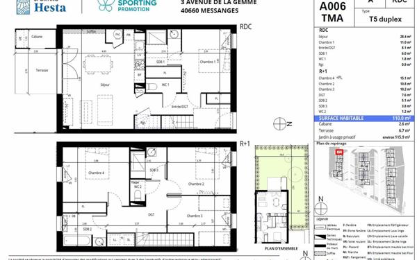 Maison à vendre    5 pièces • 110 m2 Messanges