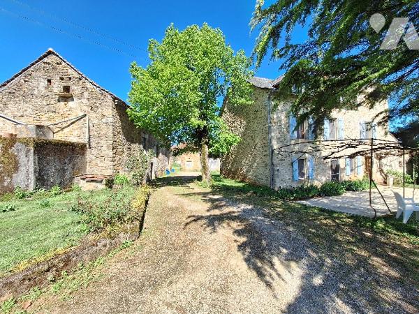 Ensemble immobilier à Savignac, maison en pierres rénovée et bâtiments annexes sur grand terrain