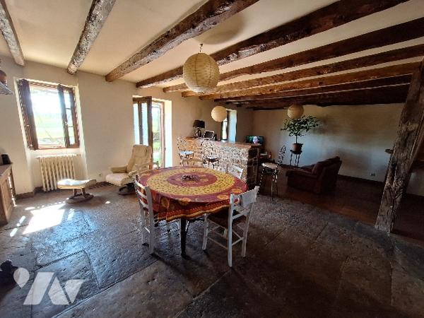 Ensemble immobilier à Savignac, maison en pierres rénovée et bâtiments annexes sur grand terrain