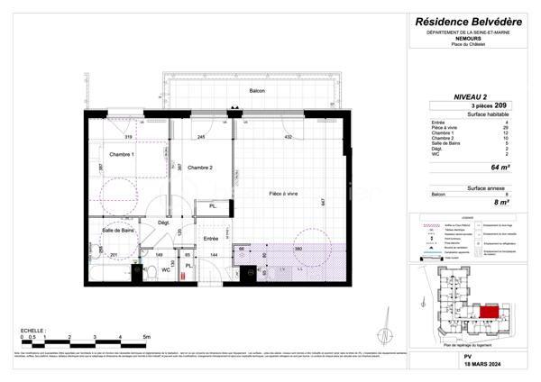Appartement de 63,70 m²