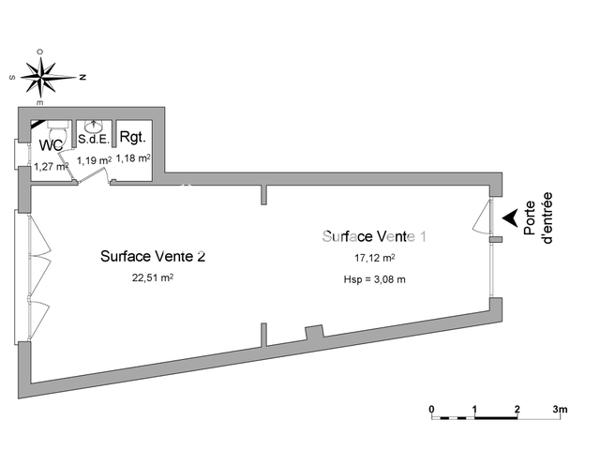 Location Local commercial 1 pièce 43.27 m² - 2 PLACE DE LA GARE Sarrebourg 57400