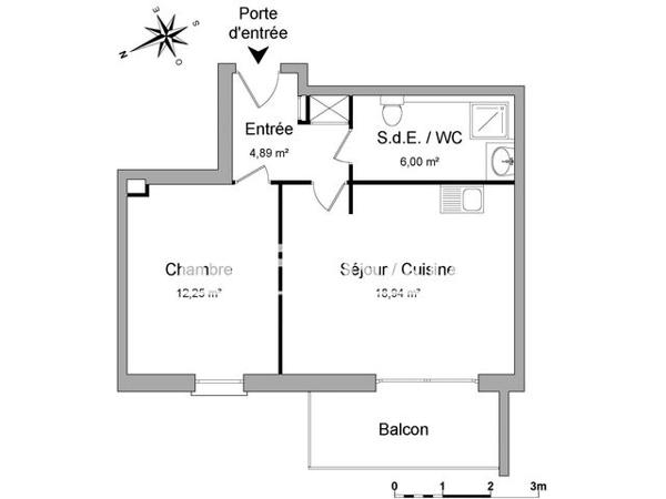 Location Appartement 2 pièces 42 m² - 32 RUE DE CRONENBOURG Schiltigheim 67300