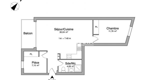 Location Appartement 3 pièces 53.04 m² - Les Mureaux 78130