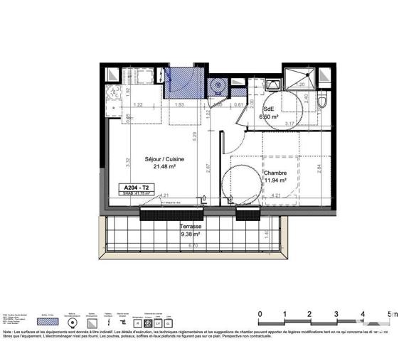 Appartement 2 pièces de 41 m² à Carpiquet (14650)