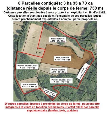 Propriété avec maison d'habitation, grange aménageable, terrains à bâtir et terres agricoles à vendre à SALVEZOU à proximité de CAHORS