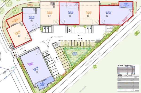 Grigny (91350) Location – cellules d’activité 510,84 m2 ZFU – Parc neuf, accès immédiat A6