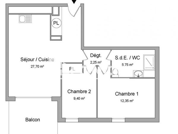 Location Appartement 3 pièces 57.45 m² - 15 BOULEVARD MARCEL CRISTOL Marseille 13012