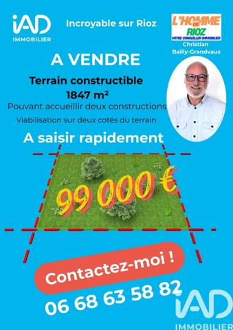 Terrain à vendre 1 847 m² Rioz