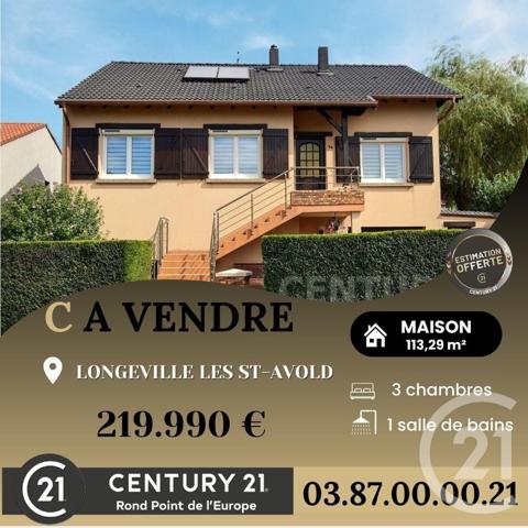 Maison à vendre  5 pièces - 113,29 m2 LONGEVILLE LES ST AVOLD - 57