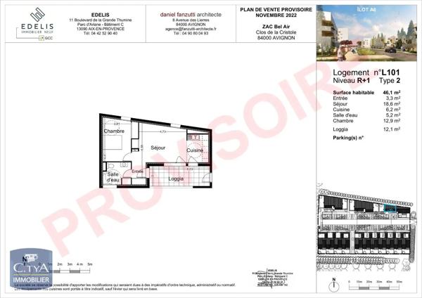 Appartement à louer 2 pièces 46.1m² Avignon (84000)