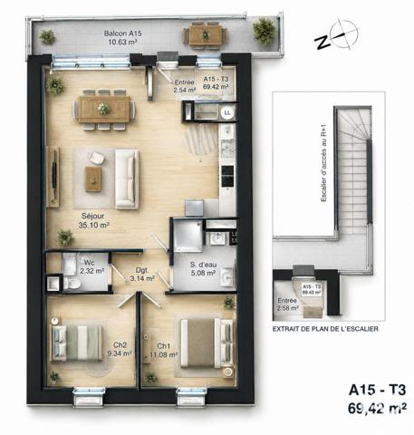 Appartement (neuf) à vendre 3 pièces 69 m² Douvres-la-Délivrande